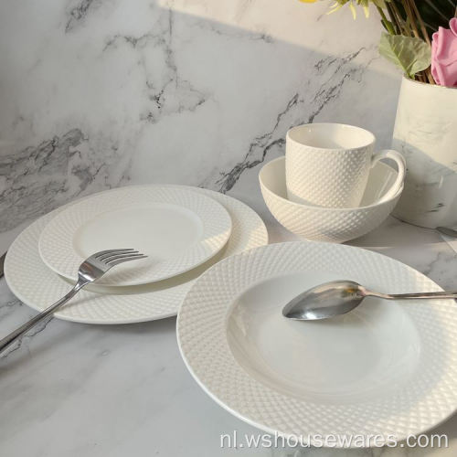 Bone keramische porselein servies sets voor restaurantplaten